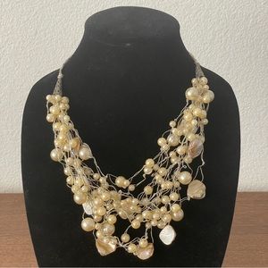 MULTISTRAND AND MULTI VARIETY PEARL STATEMENT NECKLACE NWOT